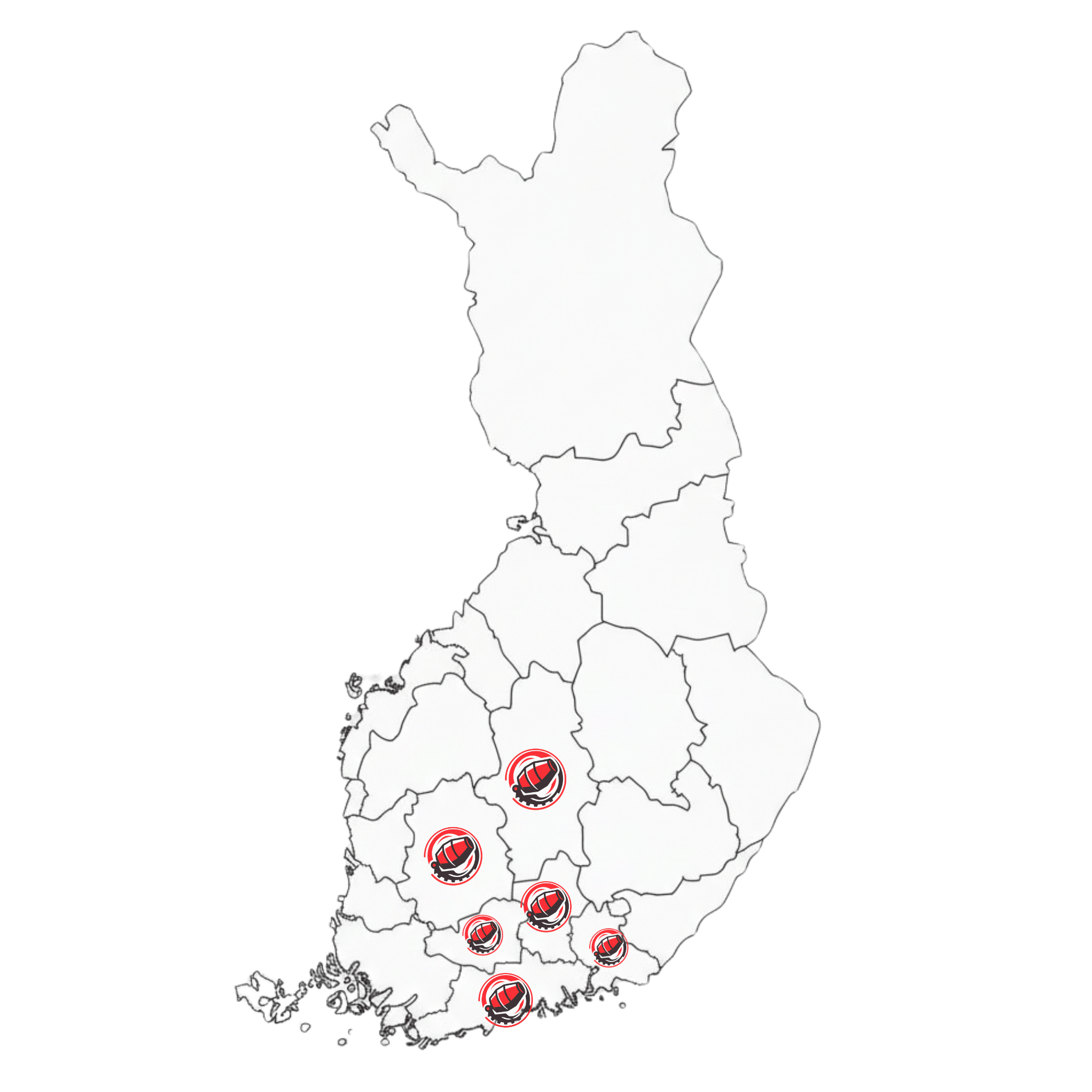 RSC kartta toimialue,
Uusimaa, Pirkanmaa, Kymenlaakso, Päijät-Häme, Kanta-Häme, Keski-Suomi